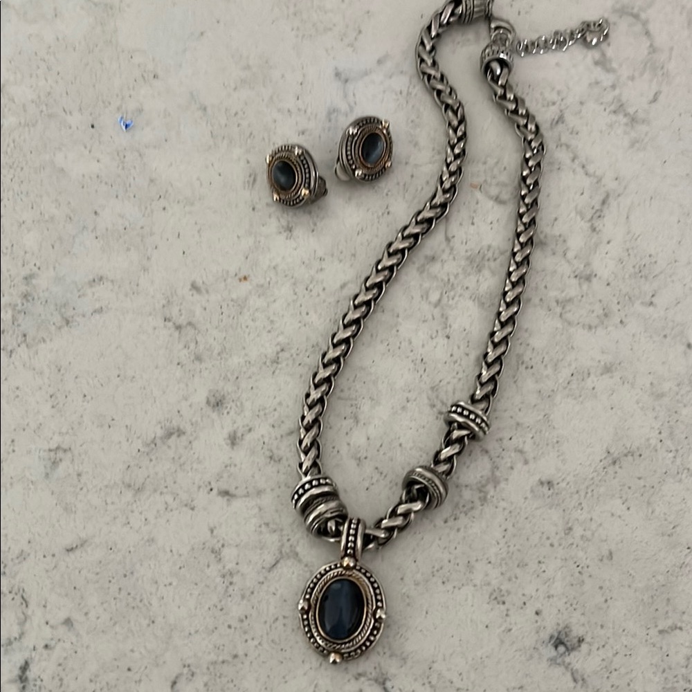 Brighton Silver Necklace and Earring Set